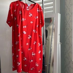 Old Navy Red Short Sleeve Shift Floral Dress size XXL NWT